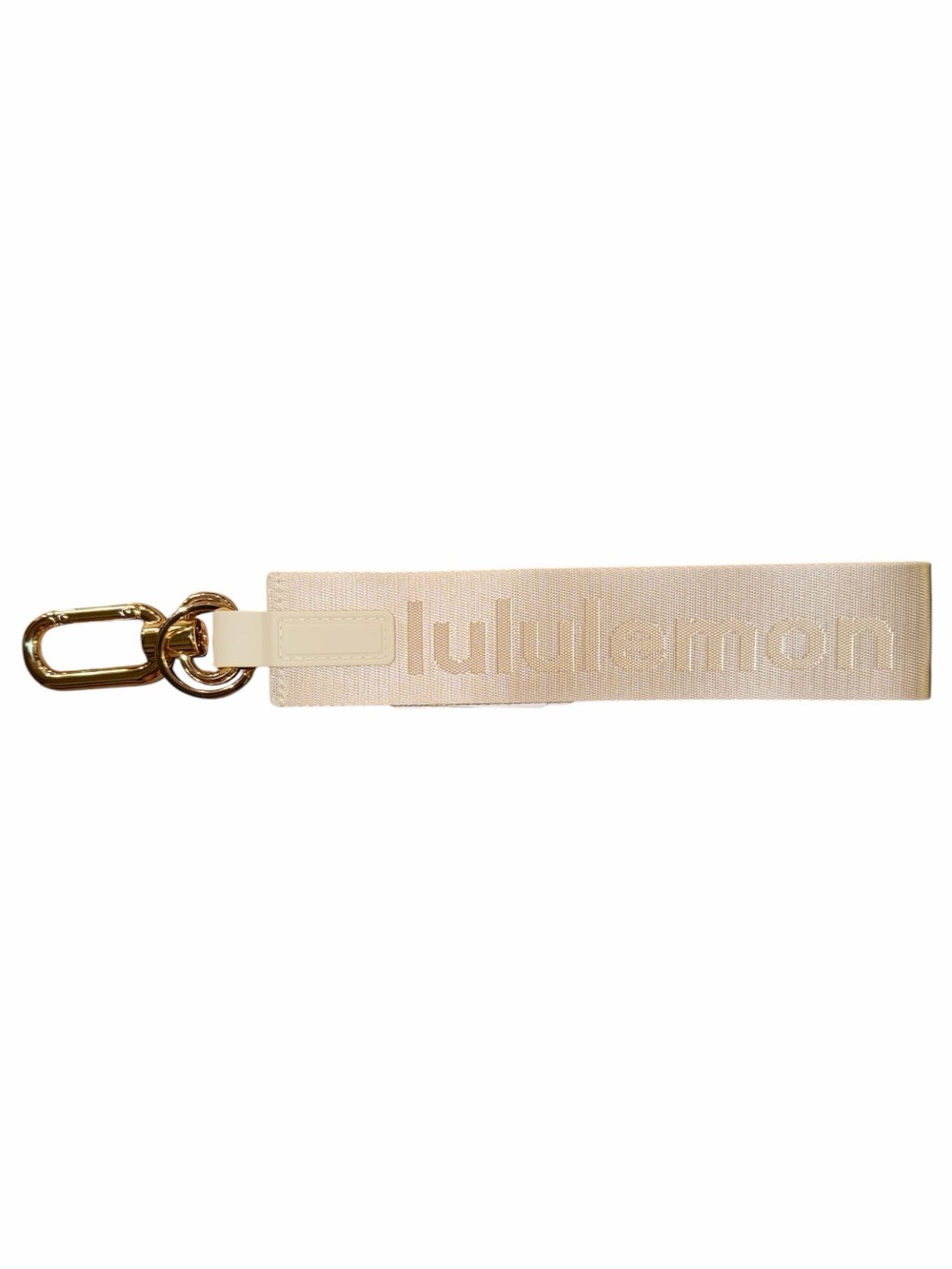 Lululemon Never Lost Keychain Light Ivory Wacky Khaki Gold NWT